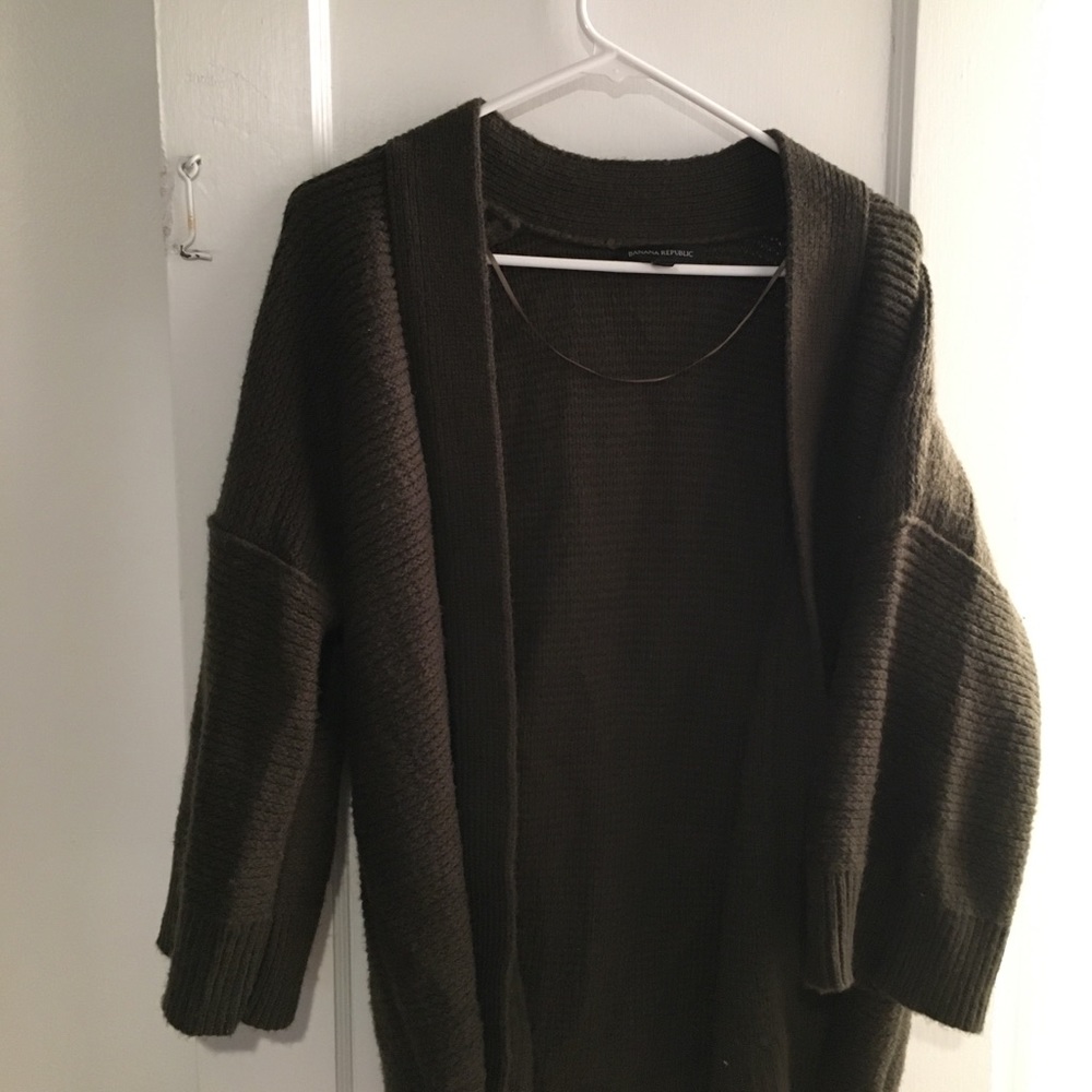 Banana republic forest green cardigan